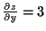 $\frac{\partial z}{\partial y} = 3$