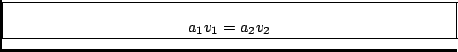 \fbox{\begin{minipage}{0.8\textwidth}%\begin{displaymath}a_1 v_1 = a_2 v_2 \end{displaymath}\end{minipage}}